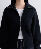 MUSINSA STANDARD WOMAN MUSINSA STANDARD WOMAN Women's Knitwear Zip-up [Black]