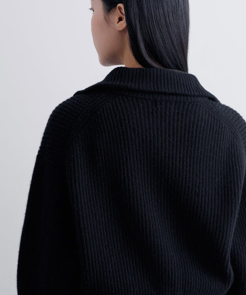MUSINSA STANDARD WOMAN MUSINSA STANDARD WOMAN Women's Knitwear Zip-up [Black]