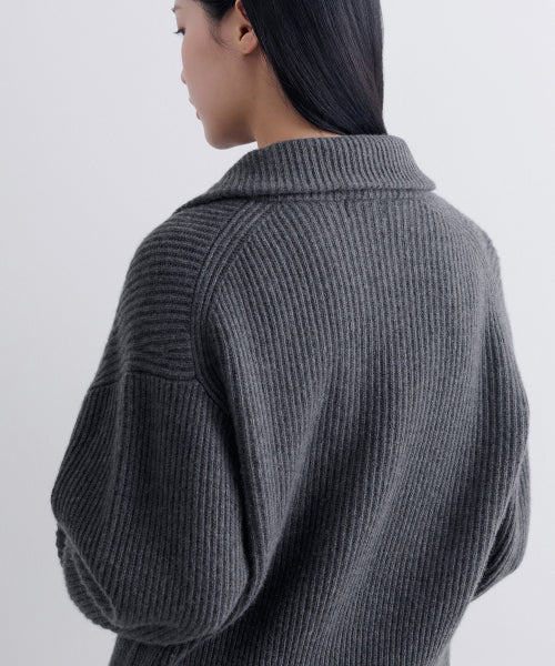 MUSINSA STANDARD WOMAN MUSINSA STANDARD WOMAN Women's Knitwear Zip-up [Medium Gray]