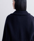 MUSINSA STANDARD WOMAN MUSINSA STANDARD WOMAN Women's Knitwear Zip-up (Navy)