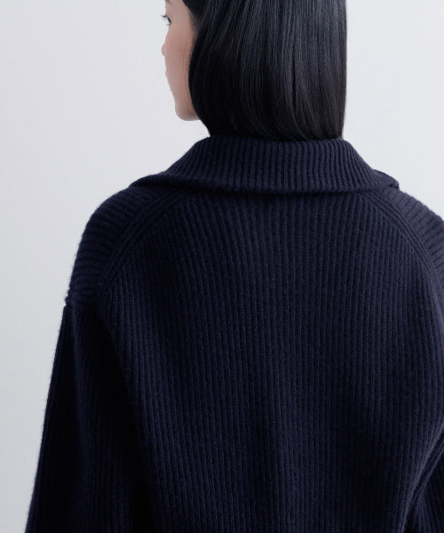 MUSINSA STANDARD WOMAN MUSINSA STANDARD WOMAN Women's Knitwear Zip-up (Navy)