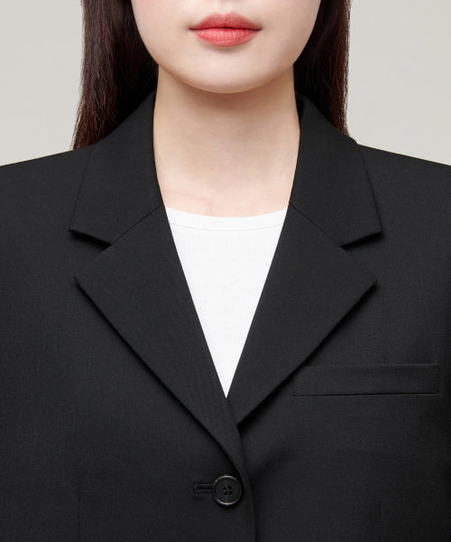 MUSINSA STANDARD WOMAN MUSINSA STANDARD WOMAN Women's Crop Blazer Black