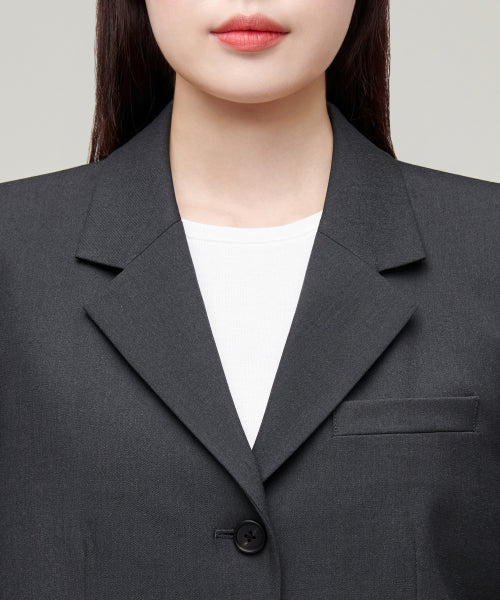 MUSINSA STANDARD WOMAN MUSINSA STANDARD WOMAN Women's Crop Blazer Gray