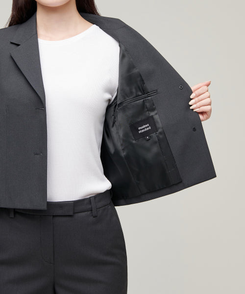 MUSINSA STANDARD WOMAN MUSINSA STANDARD WOMAN Women's Crop Blazer Gray