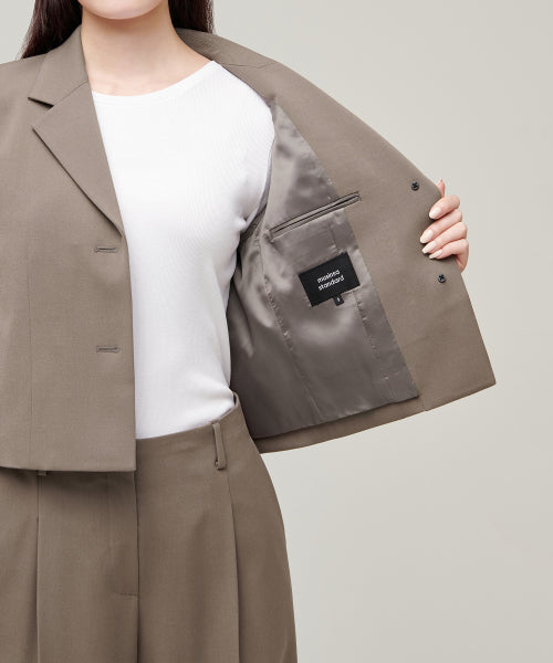 MUSINSA STANDARD WOMAN MUSINSA STANDARD WOMAN Women's Crop Blazer Dusty Beige