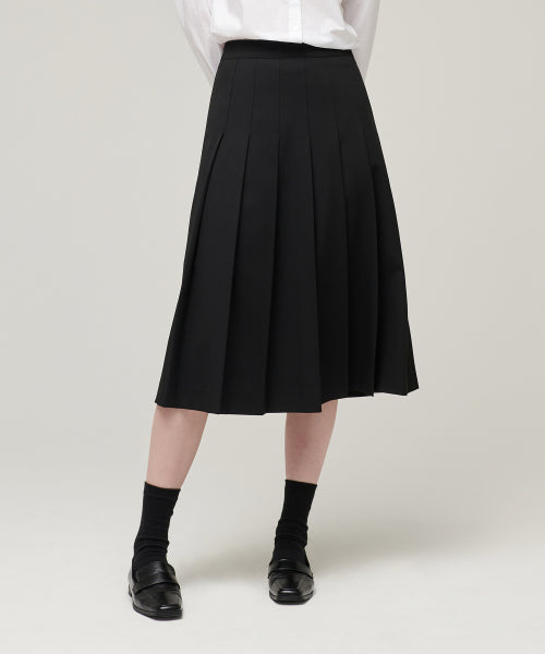MUSINSA STANDARD WOMAN MUSINSA STANDARD WOMAN Pleated Midi Skirt Black