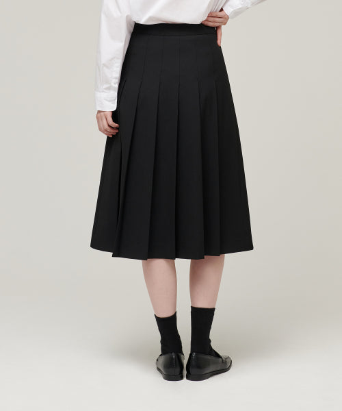 MUSINSA STANDARD WOMAN MUSINSA STANDARD WOMAN Pleated Midi Skirt Black