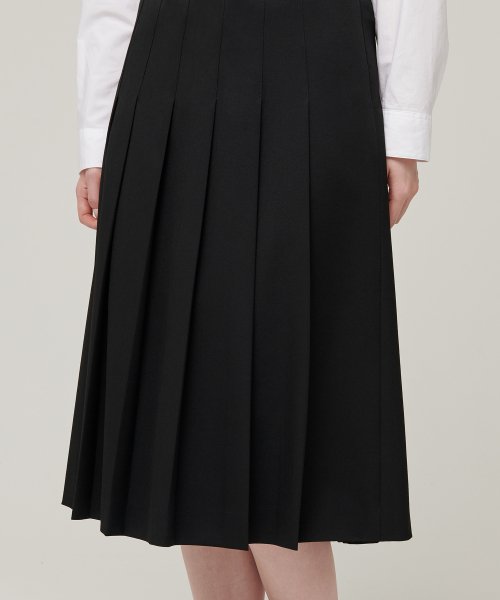 MUSINSA STANDARD WOMAN MUSINSA STANDARD WOMAN Pleated Midi Skirt Black