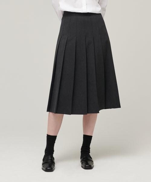 MUSINSA STANDARD WOMAN MUSINSA STANDARD WOMAN Pleated Midi Skirt Charcoal Gray