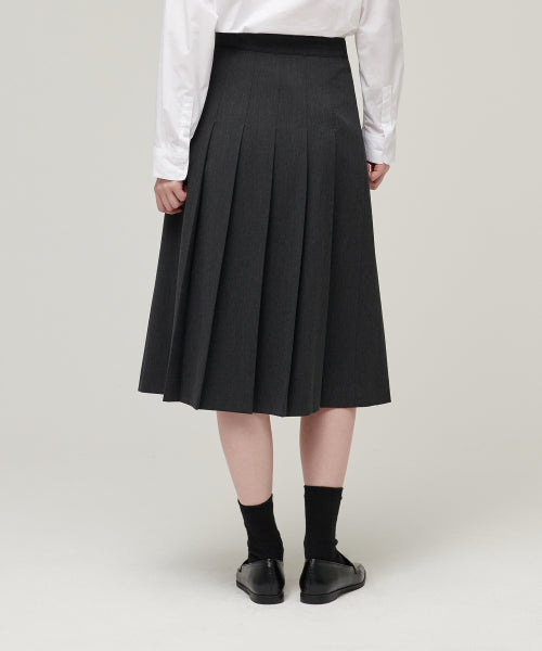 MUSINSA STANDARD WOMAN MUSINSA STANDARD WOMAN Pleated Midi Skirt Charcoal Gray