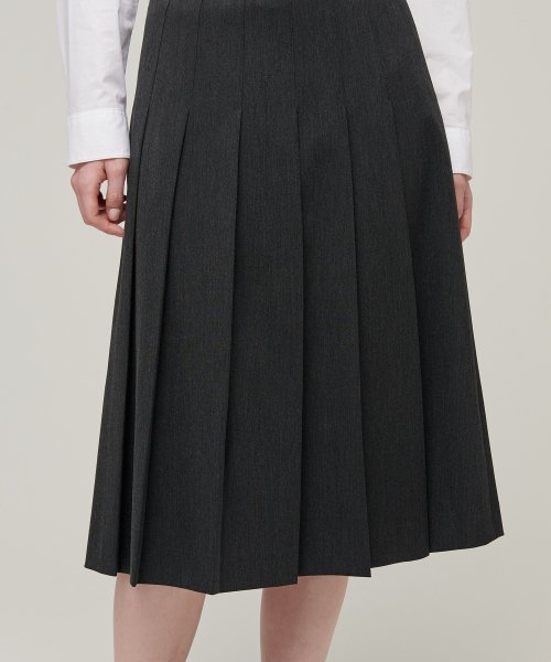 MUSINSA STANDARD WOMAN MUSINSA STANDARD WOMAN Pleated Midi Skirt Charcoal Gray