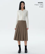 MUSINSA STANDARD WOMAN MUSINSA STANDARD WOMAN Pleated Midi Skirt Light Brown