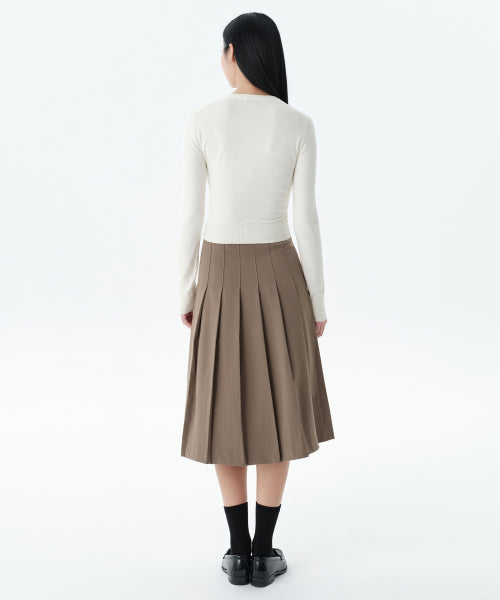 MUSINSA STANDARD WOMAN MUSINSA STANDARD WOMAN Pleated Midi Skirt Light Brown