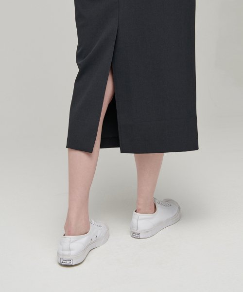 MUSINSA STANDARD WOMAN MUSINSA STANDARD WOMAN Women's High Waist Long Skirt Gray