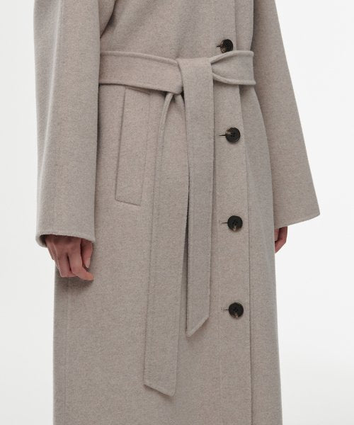 MUSINSA STANDARD WOMAN MUSINSA STANDARD WOMAN Cashmere Blend Handmade Balmacan Robe Coat [Oatmeal]