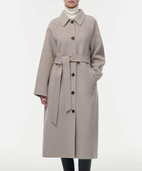 MUSINSA STANDARD WOMAN MUSINSA STANDARD WOMAN Cashmere Blend Handmade Balmacan Robe Coat [Oatmeal]
