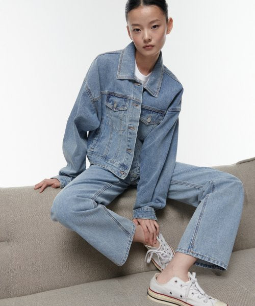 MUSINSA STANDARD WOMAN MUSINSA STANDARD WOMAN Denim Straight Pants (Light Indigo)