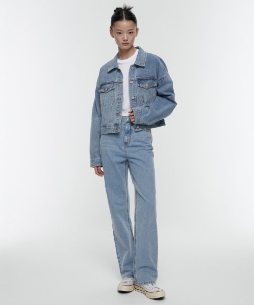 MUSINSA STANDARD WOMAN MUSINSA STANDARD WOMAN Denim Straight Pants (Light Indigo)
