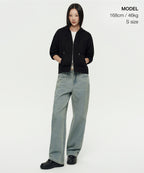 MUSINSA STANDARD WOMAN MUSINSA STANDARD WOMAN Hoodie Zip-up [Black]