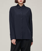 MUSINSA STANDARD WOMAN MUSINSA STANDARD WOMAN Women's Oversized Silky Shirt Dark Navy