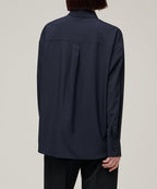 MUSINSA STANDARD WOMAN MUSINSA STANDARD WOMAN Women's Oversized Silky Shirt Dark Navy
