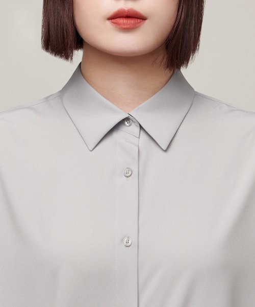 MUSINSA STANDARD WOMAN MUSINSA STANDARD WOMAN Women's Oversized Silky Shirt (Light Gray)