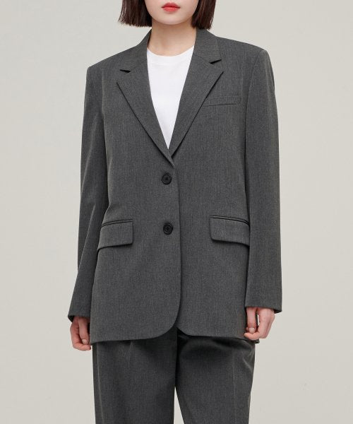 MUSINSA STANDARD WOMAN MUSINSA STANDARD WOMAN Women's Oversized Blazer Medium Gray