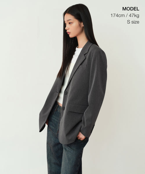 MUSINSA STANDARD WOMAN MUSINSA STANDARD WOMAN Women's Oversized Blazer Medium Gray