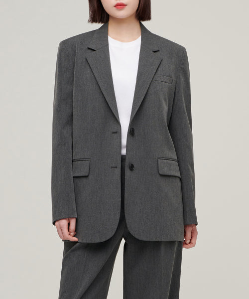 MUSINSA STANDARD WOMAN MUSINSA STANDARD WOMAN Women's Oversized Blazer Medium Gray
