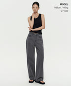 MUSINSA STANDARD WOMAN MUSINSA STANDARD WOMAN Women's Wide Denim Pants (Gray)