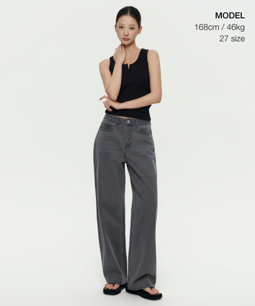 MUSINSA STANDARD WOMAN MUSINSA STANDARD WOMAN Women's Wide Denim Pants (Gray)
