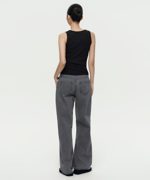 MUSINSA STANDARD WOMAN MUSINSA STANDARD WOMAN Women's Wide Denim Pants (Gray)
