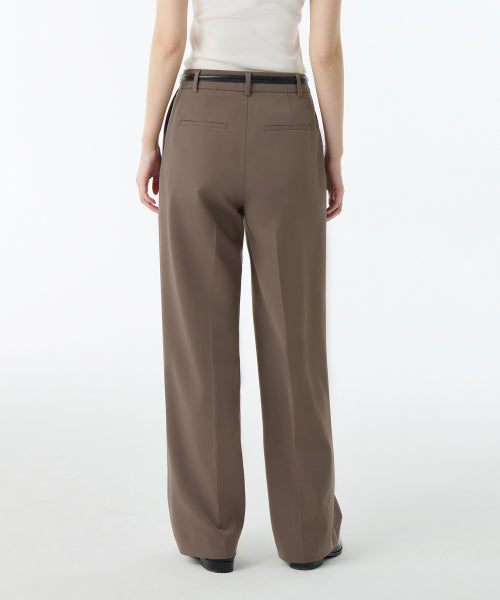 MUSINSA STANDARD WOMAN MUSINSA STANDARD WOMAN Slacks Waist Bandless [Light Brown]