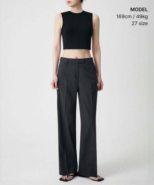 MUSINSA STANDARD WOMAN MUSINSA STANDARD WOMAN Slacks Wide Hidden Banding Gray