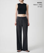 MUSINSA STANDARD WOMAN MUSINSA STANDARD WOMAN Slacks Wide Hidden Banding Gray
