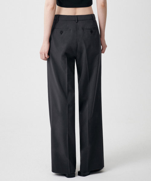 MUSINSA STANDARD WOMAN MUSINSA STANDARD WOMAN Slacks Wide Hidden Banding Gray