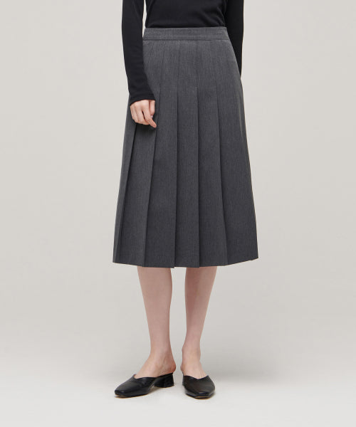 MUSINSA STANDARD WOMAN MUSINSA STANDARD WOMAN Pleated Midi Skirt Medium Gray