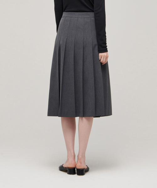 MUSINSA STANDARD WOMAN MUSINSA STANDARD WOMAN Pleated Midi Skirt Medium Gray