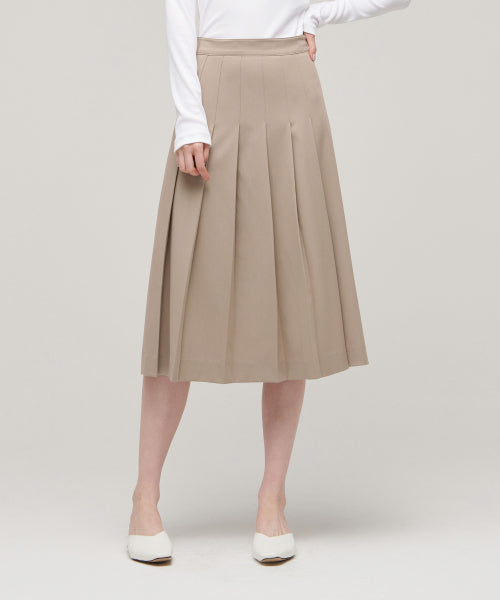 MUSINSA STANDARD WOMAN MUSINSA STANDARD WOMAN Pleated Midi Skirt Beige