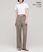 MUSINSA STANDARD WOMAN MUSINSA STANDARD WOMAN Slacks Wide Hidden Banding Dusty Beige