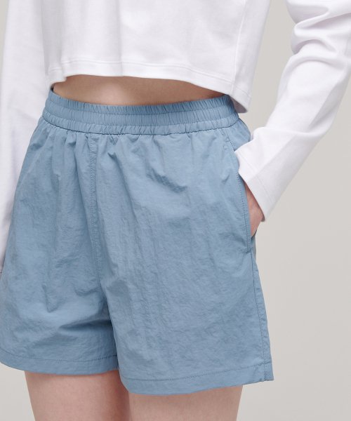 MUSINSA STANDARD WOMAN MUSINSA STANDARD WOMAN Women's Nylon Banding Shorts Blue Gray