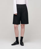 MUSINSA STANDARD WOMAN MUSINSA STANDARD WOMAN Women's Cotton Wide Bermuda Shorts (Black)