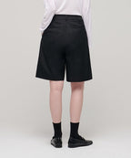 MUSINSA STANDARD WOMAN MUSINSA STANDARD WOMAN Women's Cotton Wide Bermuda Shorts (Black)