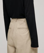 MUSINSA STANDARD WOMAN MUSINSA STANDARD WOMAN Women's Cotton Wide Bermuda Shorts (Beige)