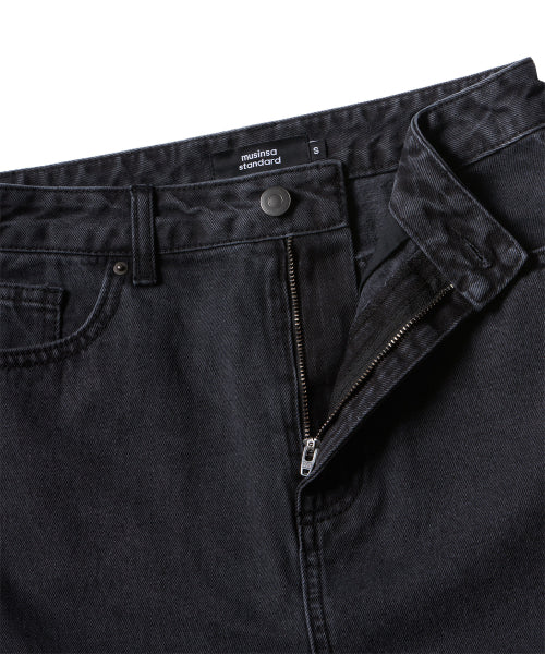 MUSINSA STANDARD WOMAN MUSINSA STANDARD WOMAN Women's Denim Midi Skirt (Washed Black)