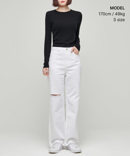 MUSINSA STANDARD WOMAN MUSINSA STANDARD WOMAN Women's Denim Pants Loose Straight [White]