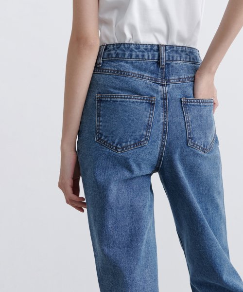 MUSINSA STANDARD WOMAN MUSINSA STANDARD WOMAN Denim Straight Pants [Medium Indigo]