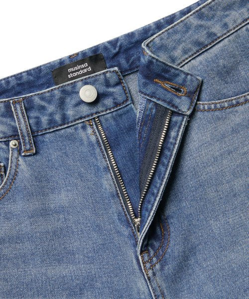 MUSINSA STANDARD WOMAN MUSINSA STANDARD WOMAN Denim Straight Pants [Medium Indigo]