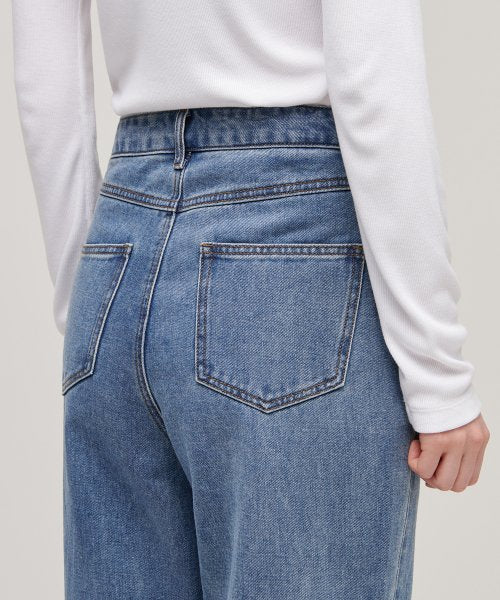 MUSINSA STANDARD WOMAN MUSINSA STANDARD WOMAN Denim Straight Pants [Medium Indigo]