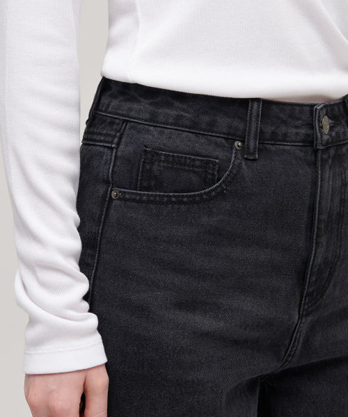 MUSINSA STANDARD WOMAN MUSINSA STANDARD WOMAN Women's Straight Denim Pants (Washed Black)